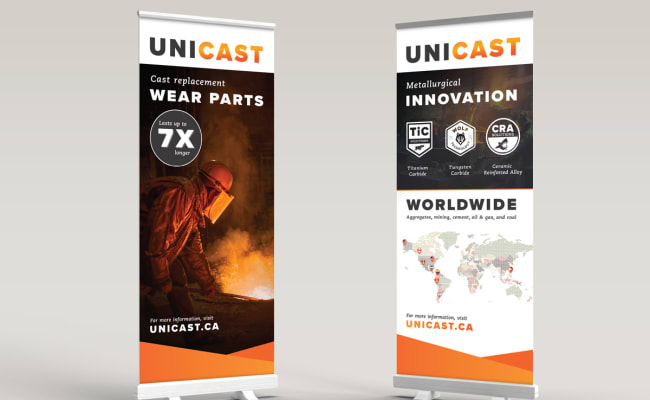 Unicast banners for a trade show